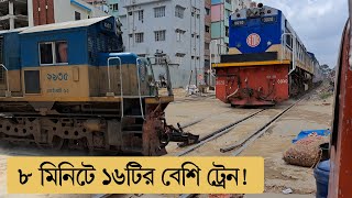 Bangladesh Trains 8 Minutes 16 Trains [upl. by Kindig75]