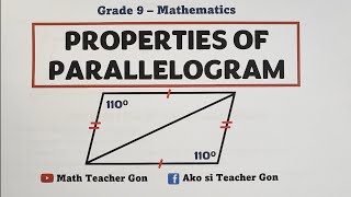 Properties of Parallelogram  MathTeacherGon [upl. by Nosyla943]