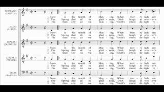 choral music score Now Is The Month Of Maying  Thomas Morley [upl. by Lapides]