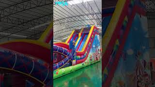 clown theme inflatable obstacle course with slide inflatablewaterslide china inflatable party [upl. by Admama563]