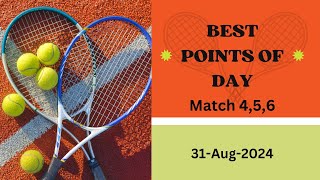 Best Point of Day 31Aug24 Match 456 tennis match highlights bestpoints tennisreels [upl. by Kaile]