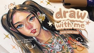 drawing using acrylic markers in a week wArrtx ☆ [upl. by Soirtemed]