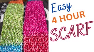 Crochet Scarf for Beginners Take 37  How to Crochet Super COZY RIBBED SCARF [upl. by Odnama550]