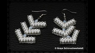 AnleitungTutorial Ohrringe Artemisia  DIY Perlen RAW CRAW [upl. by Suraved522]