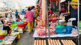 Wonderful Cambodian Traditional Market Food Daily Routine Food Market amp People activities [upl. by Wehhtam]