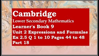 Part 18 Cambridge Lower Secondary Mathematics Learners Book 9 [upl. by Shirk313]