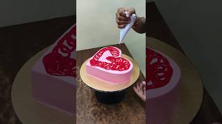 red Heart Shape Cake design viral ytshorts shortvideo trending [upl. by Beichner371]