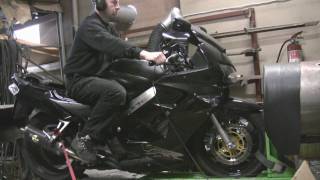 Honda VFR 800 FI interceptor supercharged dyno run 183 hp [upl. by Yale]