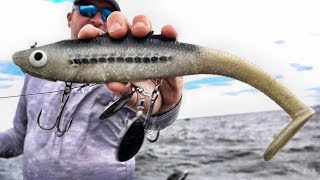 GIANT RUBBER LURES FOR BIG WATER MUSKIES  Musky Fishing Lake St Clair [upl. by Charron]