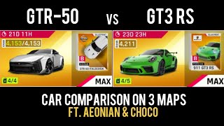 ASPHALT 9  MAX NISSAN GTR50 vs MAX PORSCHE 911 GT3 RS  CAR COMPARISON ft AeoNian amp Choco [upl. by Dorr]