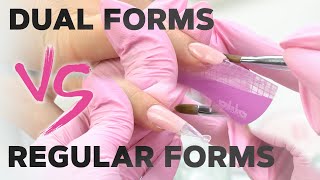 Dual Forms VS Plastic Forms  Natural Polygel Nail Extension [upl. by Sarah971]