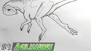 【恐竜の描き方】アギリサウルス：How to draw Dinosaur Agilisaurus [upl. by Otsugua]