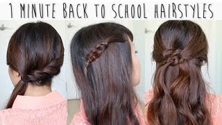 1 Minute Back to School Hairstyles for Medium Long Hair Tutorial [upl. by Osbourne]