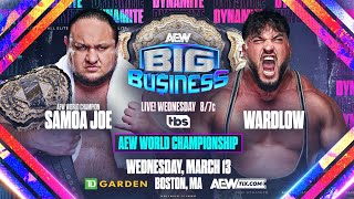 FULL MATCH  Samoa Joe vs Wardlow – AEW World Championship Match AEW Dynamite Big Business 2024 [upl. by Cavil588]