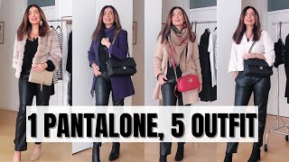 COME ABBINARE I PANTALONI DI PELLE O ECOPELLE 1 PANTALONE TANTI OUTFIT [upl. by Leissam208]