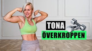 TONA ÖVERKROPPEN med hantlar  25 minuter hemmaträning [upl. by Llerred]