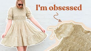 DIY TieUp Sleeve ShirredBodice Dress [upl. by Swartz]