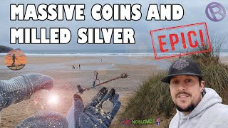 INCREDIBLE BEACH HUNT  MASSIVE COINS AND SILVER  MINELAB EQUINOX 800  METAL DETECTING UK [upl. by Lechar]