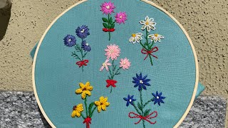 6 different art of hand embroidery flower diy embroidery handembroidery flowers trending [upl. by Amalbergas]