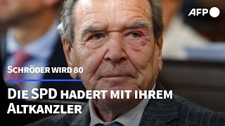 Gerhard Schröder wird 80 Die SPD hadert mit ihrem Altkanzler  AFP [upl. by Enaxor]