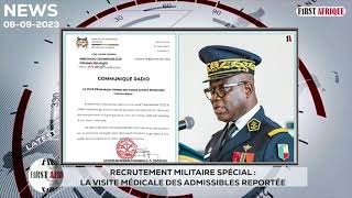 RECRUTEMENT MILITAIRE SPÉCIAL  LA VISITE MÉDICALE DES ADMISSIBLES REPORTÉE [upl. by Oriane]