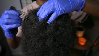 ASMR Pure Scalp Scratching on Type 4 Hair no talking [upl. by Aja]