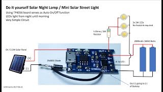 Do it yourself Solar Night Light using TP4056 Board [upl. by Aikin]