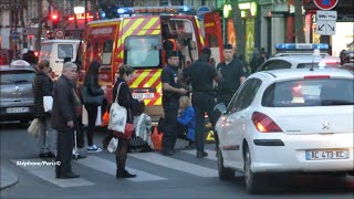 Les Pompiers de Paris et la Police interviennent sur un piéton renversé par une autoécole [upl. by Dnaleel]