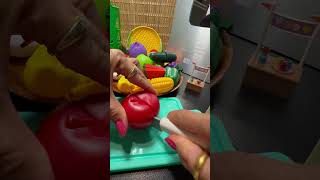 LETS PLAY amp SLICE SOME PLASTIC APPLE 🍎 short oddly asmr toys walmart [upl. by Eimma]