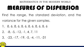 MEASURES OF DISPERSION [upl. by Ruggiero686]