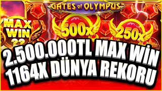 Gates Of Olympus  2500000 TL DÜNYA REKORU  TEK SPİNDE 1351000 TL   MAX WİN  maxwin slot [upl. by Floro]