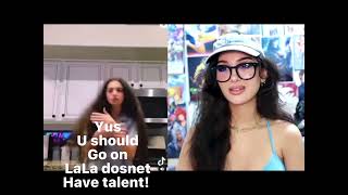 SSSniperwolf Reacting to LaLa full video JUST A JOKE [upl. by Lenette]