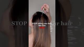 Stop oiling your hair like this do this instead haircare hairoil [upl. by Ahsien]