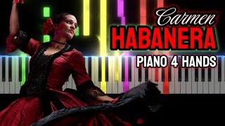 Carmen  Habanera FOR PIANO 4 HANDS [upl. by Enoved]