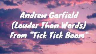 Andrew Garfield  Louder than wordsLyric VideoFrom quotTick TickBoomquotNetflix Film [upl. by Tolmann535]