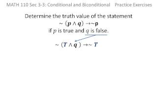 Logic Determine truth value of a statement [upl. by Burkitt214]