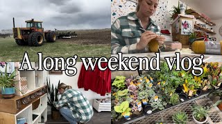 WEEKEND VLOG Running errands  embroidering amp crocheting  learning to drive the tractor [upl. by Lemaj]