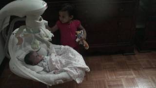 Baby Fart scares big sister [upl. by Moitoso]