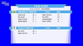 Fylde CC Twenty20 v Norcross CC Twenty20 [upl. by Tillio]