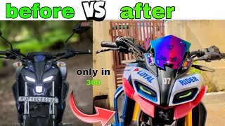 Yamaha Mt15 Full Modification  Mt 15 head light modification [upl. by Anees]