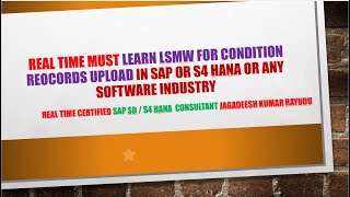 LSMW FOR PRICING CONDITION RECORDS UPLOAD IN SAP OR S4 HANA [upl. by Regor]