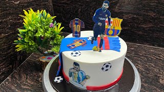 How to make FC Barcelona Messi Team cake  Lionel Messi Cake  Football Theme cake  Argentina World [upl. by Artie]