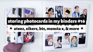 ☼ storing photocards in my binders 16 ☀︎ ateez xikers bts monsta x amp more ☼ [upl. by Artenak]