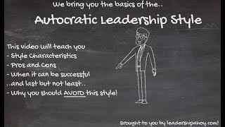 Autocratic Leadership  What is it ProsCons All you need to know in less than 3 minutes [upl. by Maje]