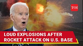 US Military Base Bombed Loud Explosions Heard After Big Rocket Attack In Syria [upl. by Ettenel935]