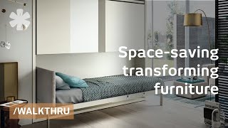 Space saving furniture that transforms 1 room into 2 or 3 [upl. by Aeslek386]