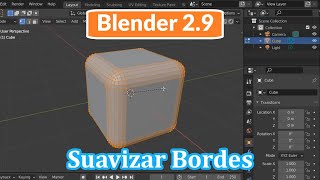 Como suavizar bordes en Blender 29  Modificador Bevel [upl. by Hahsia460]