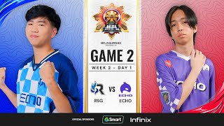 MPL PH S13  W2D1  RSG vs ECHO  GAME 2 [upl. by Eibba]