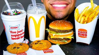 ASMR MCDONALDS BURGER KING SONIC DRIVE IN MUKBANG  BIG MAC FRIES MCFLURRY ICECREAM OREO CANDY BLAST [upl. by Ynnob417]