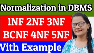 Types of Normalization in DBMS in Hindi1NF  2NF  3NF  BCNF 4NF  5NF in DBMS With Example [upl. by Anwahsar888]